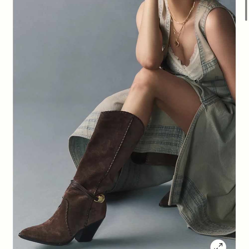 NWT Anthropologie and boutique Dolce Vita Dark Brown Suede Heeled Boots